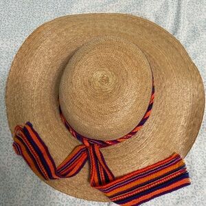 Straw Sun Hat with Colorful Ribbon
